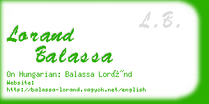 lorand balassa business card